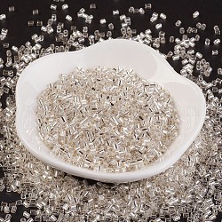 Cuentas de vidrio mgb matsuno, Abalorios de la semilla japonés, 11/0 de plata abalorios de cristal de la semilla agujero redondo forrado, dos cortes, hexágono, blanco cremoso, 2x2x2mm, agujero: 0.8 mm, aproximamente 1640 unidades / 20 g