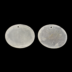 Planas pendientes de concha capiz reronda, whitesmoke, 30x0.5~1mm, agujero: 1.5 mm