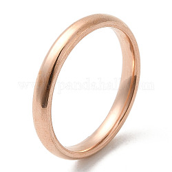 Ионное покрытие (IP) 304 плоское кольцо из нержавеющей стали, розовое золото , Размер 8, внутренний диаметр: 18 мм, 3 мм