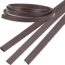 Gorgecraft 3 шт. плоский кожаный шнур для ювелирных изделий, ювелирные изделия DIY делает материал, кокосового коричневый, 6x2 мм, около 80 см/шт.