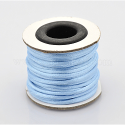 Makramee rattail chinesischer Knoten machen Kabel runden Nylon geflochten Schnur Themen, Satinschnur, Licht Himmel blau, 2 mm, ca. 10.93 Yard (10m)/Rolle