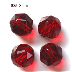 Имитация австрийских кристаллов, класс AAA, граненые, круглые, темно-красный, 8 мм, отверстие : 0.9~1 мм