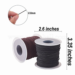 2 rouleau 2 couleurs de cordon élastique rond enveloppé de fil de nylon, 0.8mm, environ 54.68 yards (50 m)/rouleau, couleur mixte, 0.8mm, environ 54.68 yards (50 m)/rouleau, 1roll / couleur