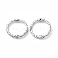 Cadres de perles en laiton, anneau, Platine plaqué réel, 12~12.5x2.5mm, Trou: 0.8mm, diamètre intérieur: 10 mm