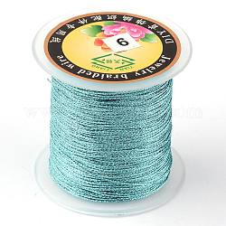 Round Metallic Thread, Embroidery Thread, 9-Ply, Dark Turquoise, 0.8mm, about 65.61 yards(60m)/roll