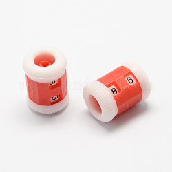 Plastique rangée crochet à tricoter ronde contre point de fabricant, rouge, 23x17mm, Trou: 3~5mm