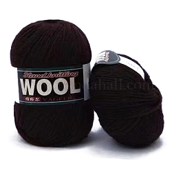 セーター帽子用のポリエステルとウールの糸  かぎ針編み用品用の 4 連売り ウール糸  コーヒー  約100グラム/ロール
