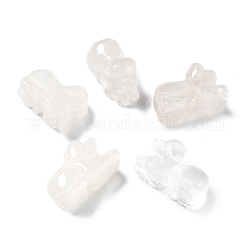 Figurines de guérison de chien en cristal de quartz naturel, Décorations d'affichage en pierre d'énergie reiki, pour la maison ornement feng shui, 17.5~18x11~12x25.5~26.5mm