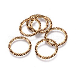 Cuentas de semillas japonesas hechas a mano de miyuki & toho, con 304 anillos de enlace de acero inoxidable, patrón de telar, anillo, dorado, café, 22~23x1.7mm