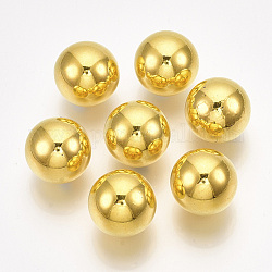 Perles en plastique ABS, pas de trous / non percés, ronde, plaqué or, 6mm, environ 5000 pcs/500 g