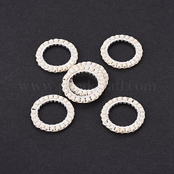 Miyuki & toho perline giapponesi fatte a mano, con 304 anelli di collegamento in acciaio inossidabile, modello telaio, anello, argento, colore conchiglia, 14.5~15x1.7mm