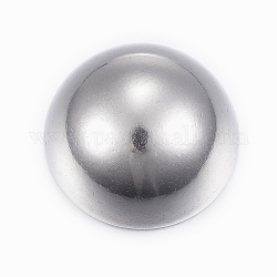 304 Edelstahl-Cabochon, halbrund / Dome, Edelstahl Farbe, 30x14.5 mm