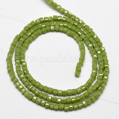 Perles en verre cube à facettes&nbsp;EGLA-J133-C07-1