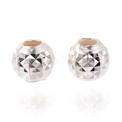 Strukturierte 925 Sterling Silber Perlen&nbsp;STER-T008-44S-03-1