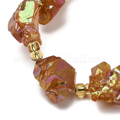 Гальванизированные нити из необработанных натуральных аметистов&nbsp;G-Z131-J02-05-1