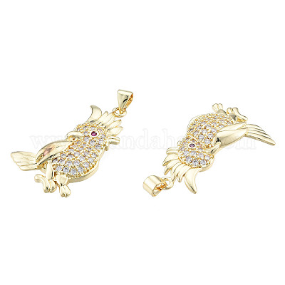 Латунные микропаве прозрачные подвески с фианитом ZIRC-N039-263-1