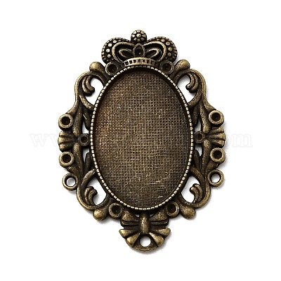 Тибетском стиле сеттинги сплава кулон горный хрусталь кабошон TIBEP-5315-AB-FF-1