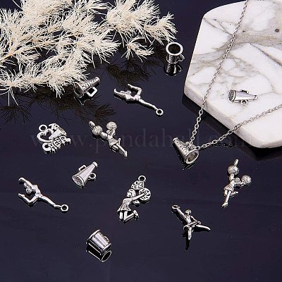 6 Cheerleader Charms, Cheerleader Charm, Cheer Charms, Cheer Charm, Cheer  Pendant, Cheer, Cheerleader, Silver Charms, Silver Charms Bulk 