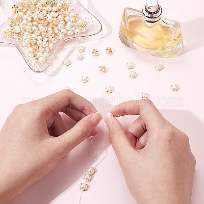 200pcs Sewing Pearl Beads , Sew on Pearls for Clothes, Crafts Pearls with Gold Claw, Half Round Sew on Beads White Pearls (Gold Claw, 10mm 200pcs)