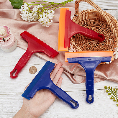 4 шт. 4 цвета ПП пластиковый автомобильный скребок для льда&nbsp;AJEW-GL0001-38-1