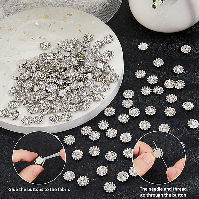 300 Stück Messing-Strass-Cabochons&nbsp;FIND-FH0016-69-1