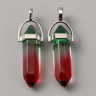 Стеклянные двойные заостренные подвески G-WH0016-41F-1