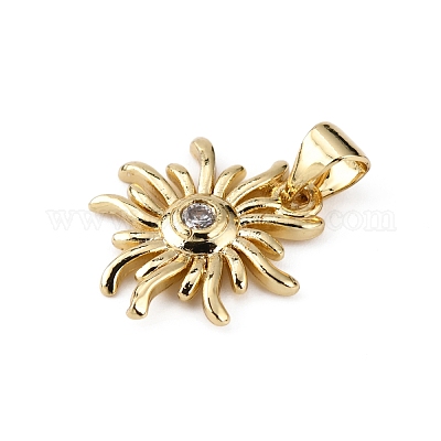 Латунные микропаве прозрачные подвески с фианитом KK-WH0035-75-1