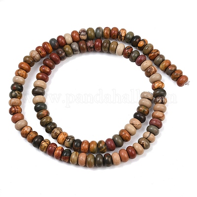 Натуральная полихромная яшма/камень Пикассо/нити бус из яшмы Пикассо&nbsp;G-L647-D10-4x6mm-1