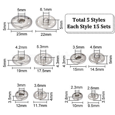 Wholesale UNICRAFTALE 75 Sets 5 Style 202 Stainless Steel Sew-On Snap  Buttons Metal Clothing Snaps Sewing Snaps Sewing Buttons for Sewing  Clothing Coats Dress Sweater Crafts DIY Jewelry 