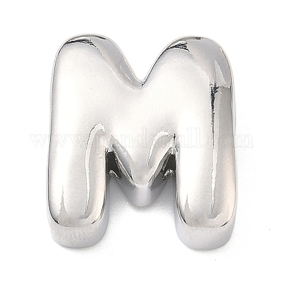 Латунные бусины с инициалами&nbsp;KK-B167-27P-01M-1