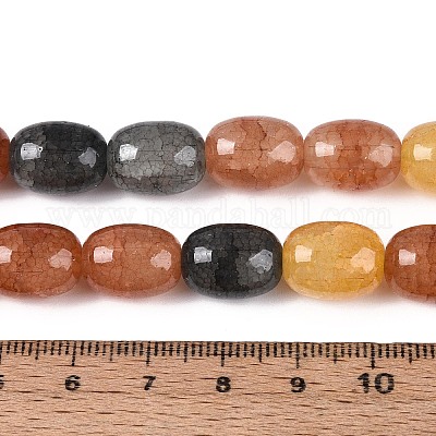 Выпечки нарисованные потрескивание стеклянные бусины пряди&nbsp;DGLA-N019-01A-04-1