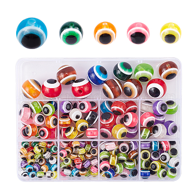 Wholesale Round Evil Eye Resin Beads 