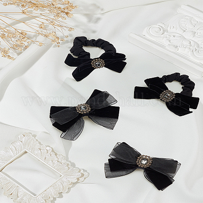 2 шт. заколки для волос из полиэстера с бантом&nbsp;OHAR-LP0004-43-1