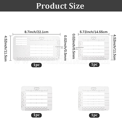 4 шт. пластиковые шаблоны для осмотра линейки&nbsp;AJEW-CP0009-96-1