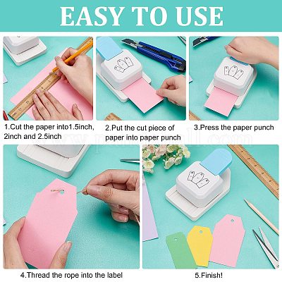 2 Pieces Tag Punch Corner Cutter 3 in 1 Corner Paper Punch Rounder Tag  Shape Lever Action Punch for Present Making, DIY Crafts Projects, Photo  Cutter