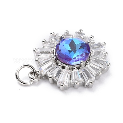 Латунные микро проложить кубического циркония подвески ZIRC-O044-21E-P-1