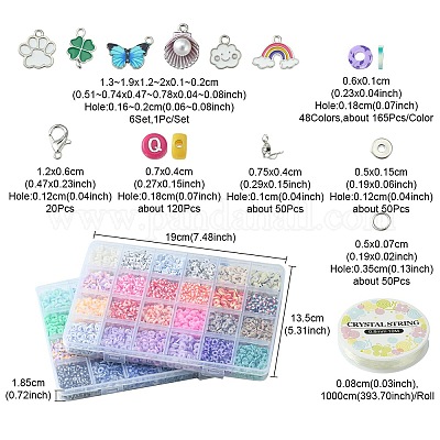 DIY Heishi Surfer Bracelet Making Kit, Including Polymer Clay Disc