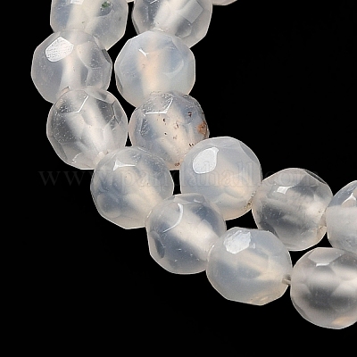 Chapelets de perles en agate blanche naturelle&nbsp;G-G580-4mm-01-1