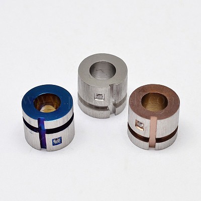 Европейские бусины из нержавеющей стали 304 со стразами OPDL-D005-M-1