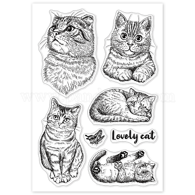 Cat Clear Stamps for Card Making Decoration DIY Scrapbooking Animal  Transpare