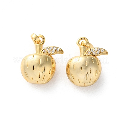 Латунные микропаве прозрачные подвески с фианитом KK-L227-010G-1