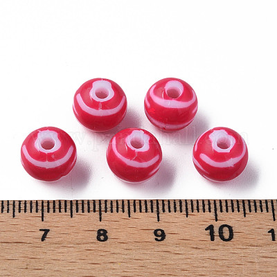 Непрозрачные полосатые акриловые бусины&nbsp;MACR-S373-27D-03-1