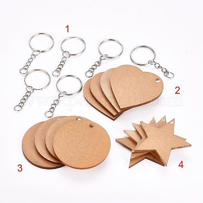 DIY Keychain Kit, with Acrylic Blank Pendants and Iron Keychains