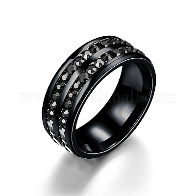 201 Edelstahl-Strass-Fingerring&nbsp;FS-WGE7DD5-07-1