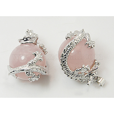 Природного розового кварца подвески G-H1527-6-1