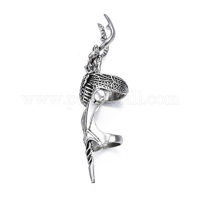 Кольцо на весь палец из сплава жука&nbsp;RJEW-T009-18AS-1