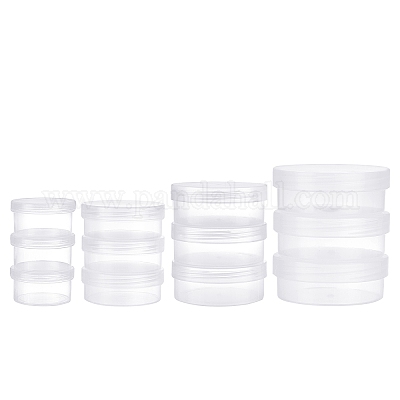 12pcs Round Clear Plastic Container With Lid 