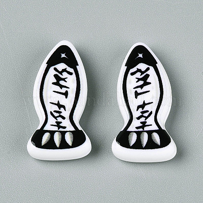 Печатные непрозрачные бусины из смолы&nbsp;RESI-N043-22C-1