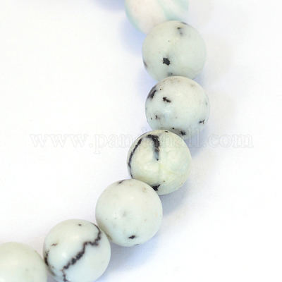 Бусы из синтетической желтой бирюзы (яшмы) круглого сечения X-G-E334-8mm-02-1