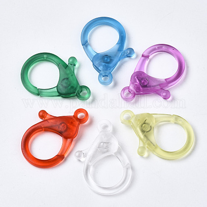 Transparent Acrylic Lobster Claw Clasps TACR-T023-01C-1